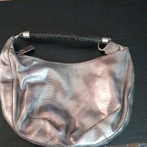 Dana Buchman Metallic Silver Hobo Bag